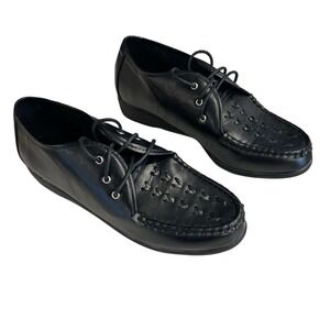 ANGEL STEPS Women's Dasher Classy Black Lace Up Loafer Shoes Size 11 W